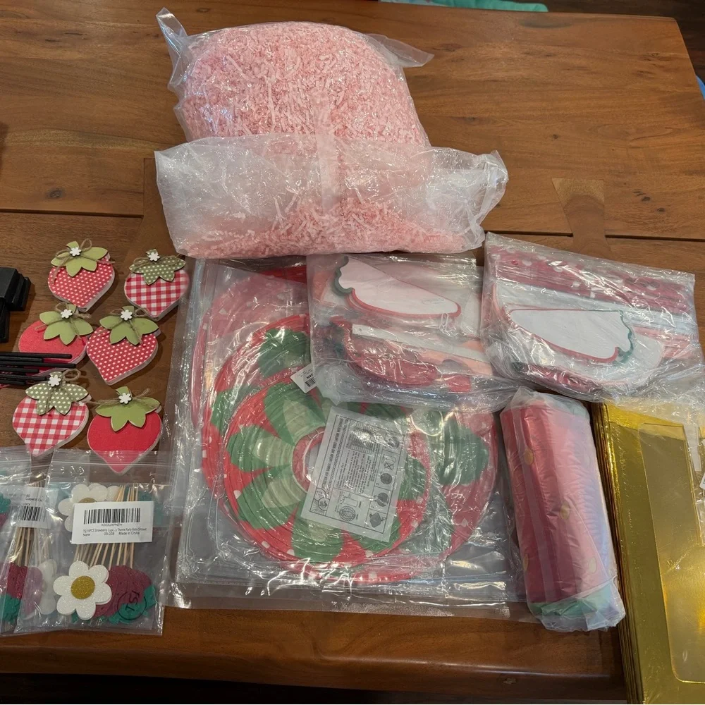 Strawberry-Themed Party Supplies Kit - strawberry 🍓 room decor  & picks